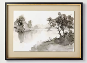 lot 325 image: 18x24 Washed Stream Framed Wall Art - Hearth & Hand with Magnolia