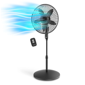 lot 351 image: Lasko Cyclone Max 18 4-Speed 23 fts High-Velocity Remote Controlled Pedestal Fan, Black, S18605