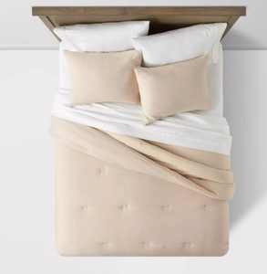 lot 360 image: TwinTwin XL Washed Cotton Sateen Comforter and Sham Set Khaki - Threshold