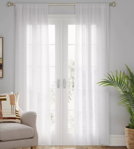lot 378 image: 1pc Light Filtering Farrah Window Curtain Panel - Threshold
