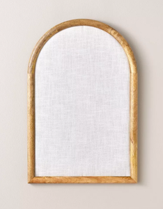 lot 380 image: Arched 16x24 Wood Framed Fabric Bulletin Board - Hearth & Hand with Magnolia
