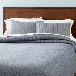 lot 381 image: Hearth & Hand with Magnolia Washed Loop Stripe Duvet Cover Bedding Set