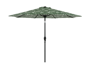 lot 460 image: Mainstays 9 Monstera Palm Crank Lift and 3 Position Tilt Patio Umbrella