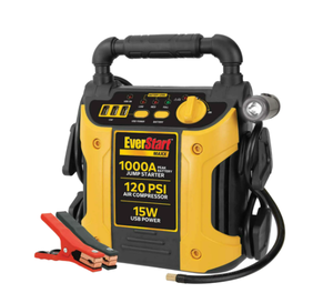 lot 478 image: EverStart Maxx 1000 Peak Amp Jump Starter with 120 PSI Compressor, Pivoting LED Light, 3X USB Ports
