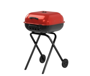 lot 480 image: Americana Walk-A-Bout 100% Pre-Assembled Portable Steel Charcoal Grill in Red