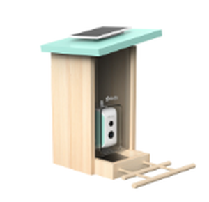 lot 49 image: Birdfy Smart Bird Feeder with Camera, AI Identify 6000 Species, Solar Powered,Eco-friendly Wooden