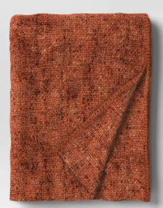 lot 198 image: Threshold - Marled Boucle Decorative Sofa Throw Blan Orange