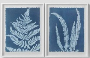 lot 200 image: Threshold - Float Mount Plant Boho Abstract Wall Art White