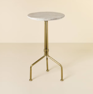 lot 382 image: Marble and Brass Accent Side Drink Table - Hearth & Hand