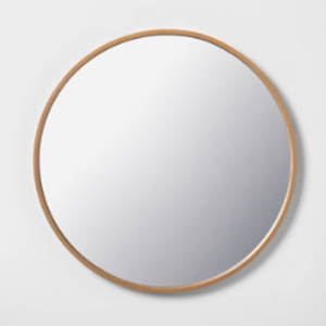 lot 383 image: Round Wood Framed Wall Mirror - Hearth & Hand with Magnolia