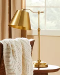 lot 385 image: Gold Accented Metal Table Lamp Brass (Includes LED Light Bulb) - Hearth & Hand