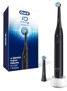 lot 398 image: Oral-B iO Series 2 Rechargeable Electric Powered Toothbrush Starter Kit, Night Black with 2 Brush Heads