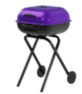 lot 494 image: Americana Walk-A-Bout 100% Pre-assembled Portable Steel Charcoal Grill in Purple