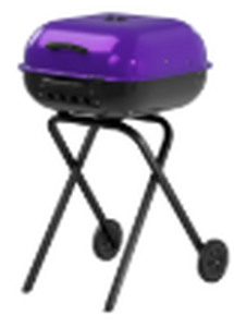 lot 495 image: Americana Walk-A-Bout 100% Pre-assembled Portable Steel Charcoal Grill in Purple