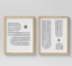lot 498 image: Threshold Abstract Poster Wall Art Set of 2