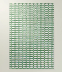 lot 99 image: 7x10 IndoorOutdoor Handmade Area Rug GreenNatural - Hearth & Hand with Magnolia
