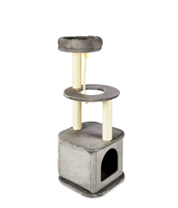 lot 147 image: Vibrant Life 39.4 High 4-Level Cat Tree Tower with Condo and Sisal Post, Gray
