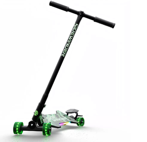 lot 153 image: Melo SideWinder Kick Scooter - Green Steel & Aluminum Frame, Lights Up