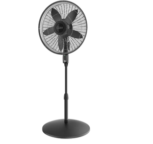 lot 182 image: Lasko 18 Stand Oscillating Fan Black Adjustable Height, Remote Control, 4 Speeds, Indoor Use, ETL Listed