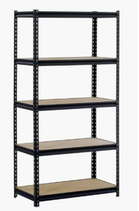 lot 184 image: Muscle Rack Freestanding Black 5-Tier Steel Shelving Unit, 800lbs Capacity