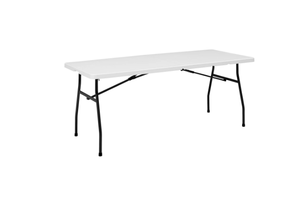 lot 193 image: Lifetime 6 Foot Rectangle Fold-in-Half Table, IndoorOutdoor Commercial Grade, Almond