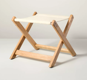 lot 249 image: Foldable Outdoor Patio Stool NaturalCream - Hearth & Hand with Magnolia