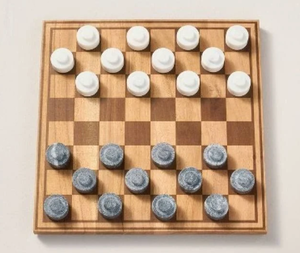 lot 256 image: Hearth & Hand with Magnolia Wood Marble Checkers Board Game