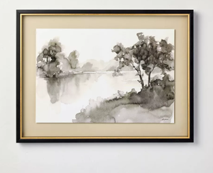 lot 258 image: 18x24 Washed Stream Framed Wall Art - Hearth & Hand with Magnolia