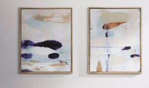 lot 497 image: Project 62 - Abstract Diptych Wall Art Canvas Set of Beige 2 pk