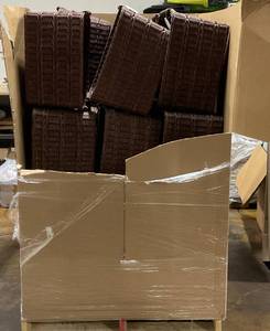lot 397 image: LOT OF 18 Rectangle Rattan Decorative Basket Dark Brown - Threshold