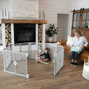 lot 291 image: Toddleroo by North States Superyard Explorer Baby Play Yard, Gray Plastic