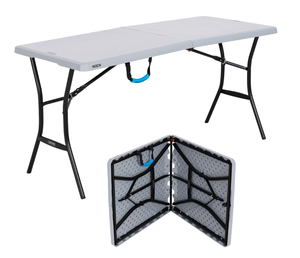 lot 293 image: Lifetime 6 Foot Rectangle Folding Table, IndoorOutdoor Commercial Grade, Wilson Gray