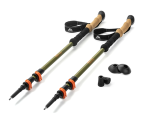 lot 295 image: Ozark Trail Brand Aluminum Adjustable Quick Lock Trekking Poles with Cork Grip, 2 Hiking Poles