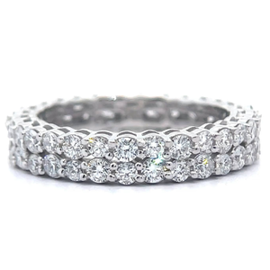 lot 6 image: NEW 2.25 Carat Diamond Eternity Double Row Channel Ring $1,825 Retail VIDEO