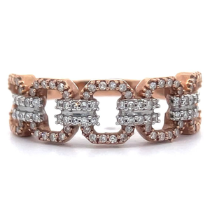 lot 36 image: PavNatural Diamond Chainlink Ring in Two-Tone Gold VIDEO