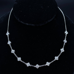 3.12 Carat Diamond Four-Petal Flower Cluster Station Necklace; $3,150 Retail