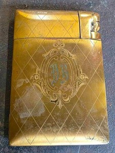 Antique Gold cigarette case and lighter