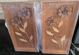 lot 41 image: Wooden Flower art pieces