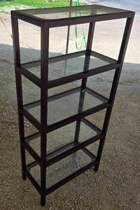 lot 63 image: Beautiful Glass Shelving Unit From Pottery Barn 5-tier