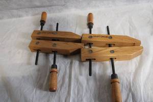 lot 5 image: Pair of Vintage Craftsman Wooden Clamps