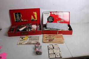 lot A-55 image: Vintage A.C. Gilbert Erector Set No. 10 12 with Manuals and Spare Parts