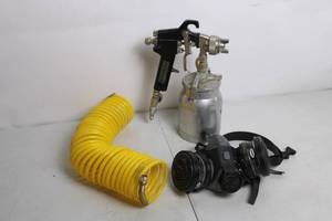 lot 66 image: Paint Sprayer Kit with Air Hose and Respirator