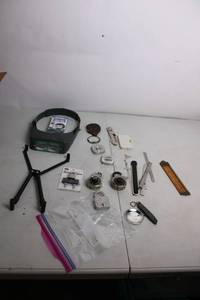 lot 70 image: Assortment of Locks, Measuring Tools, and Miscellaneous Items