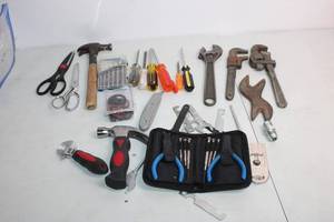 lot 71 image: Comprehensive Hand Tool Collection with Pliers, Wrenches, and Screwdrivers