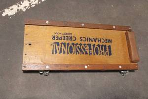 lot 83 image: Professional Mechanics Creeper with Wooden Frame and Casters