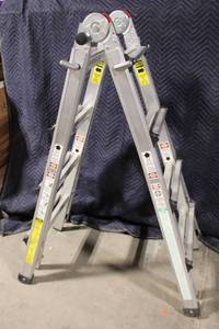 lot 106 image: Multifunctional Aluminum Extension and Step Ladder, 17 ft