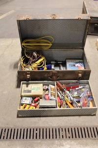 lot 115 image: Vintage Tool Chest with Assorted Hand Tools and Air Impact Wrenches