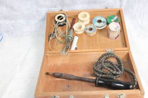 lot 119 image: Vintage Electrical Repair Kit with Soldering Iron and Accessories
