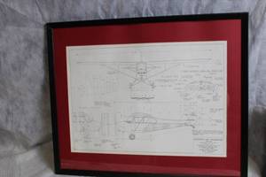 lot 141 image: Framed 1946-48 Aeronca 7AC Champion Aircraft Blueprint