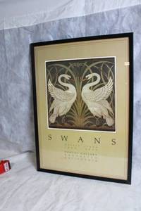 lot 149 image: Framed Swan Art Print by Walter Crane - Portal Gallery